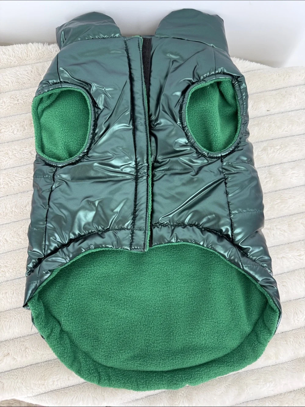 Reversible Fashion Pet Coat - Forest Green size medium nwt